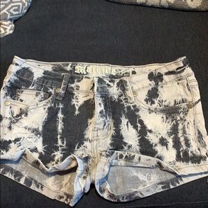 Machine acid wash shorts